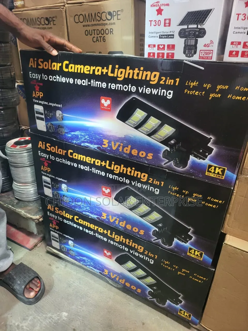 4-Lens Solar Security Camera Street Light