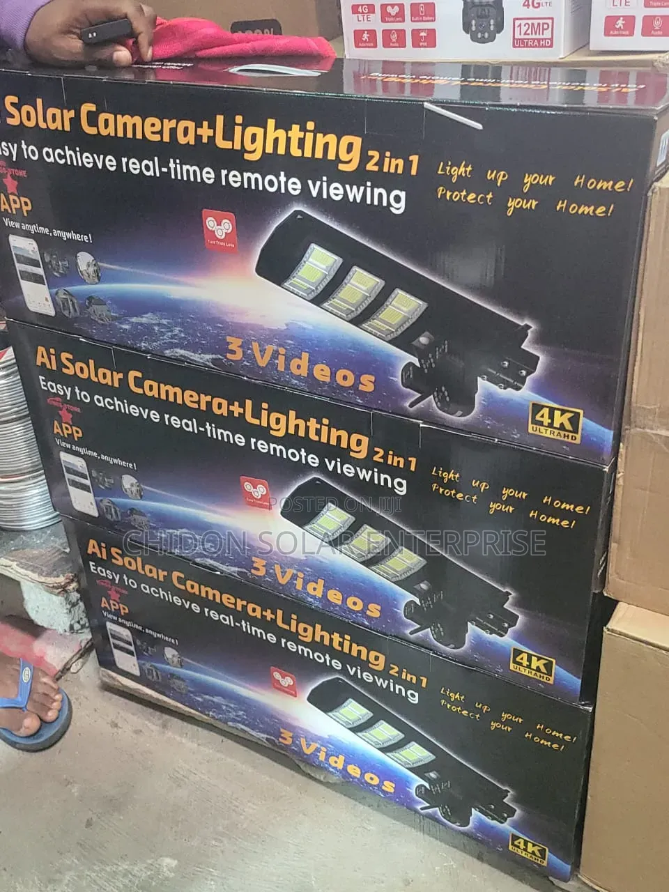 4-Lens Solar Security Camera Street Light