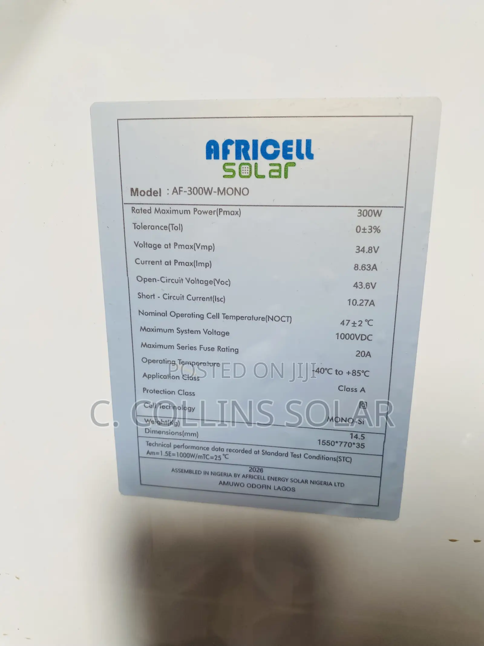 300watts Solar Panel Africell