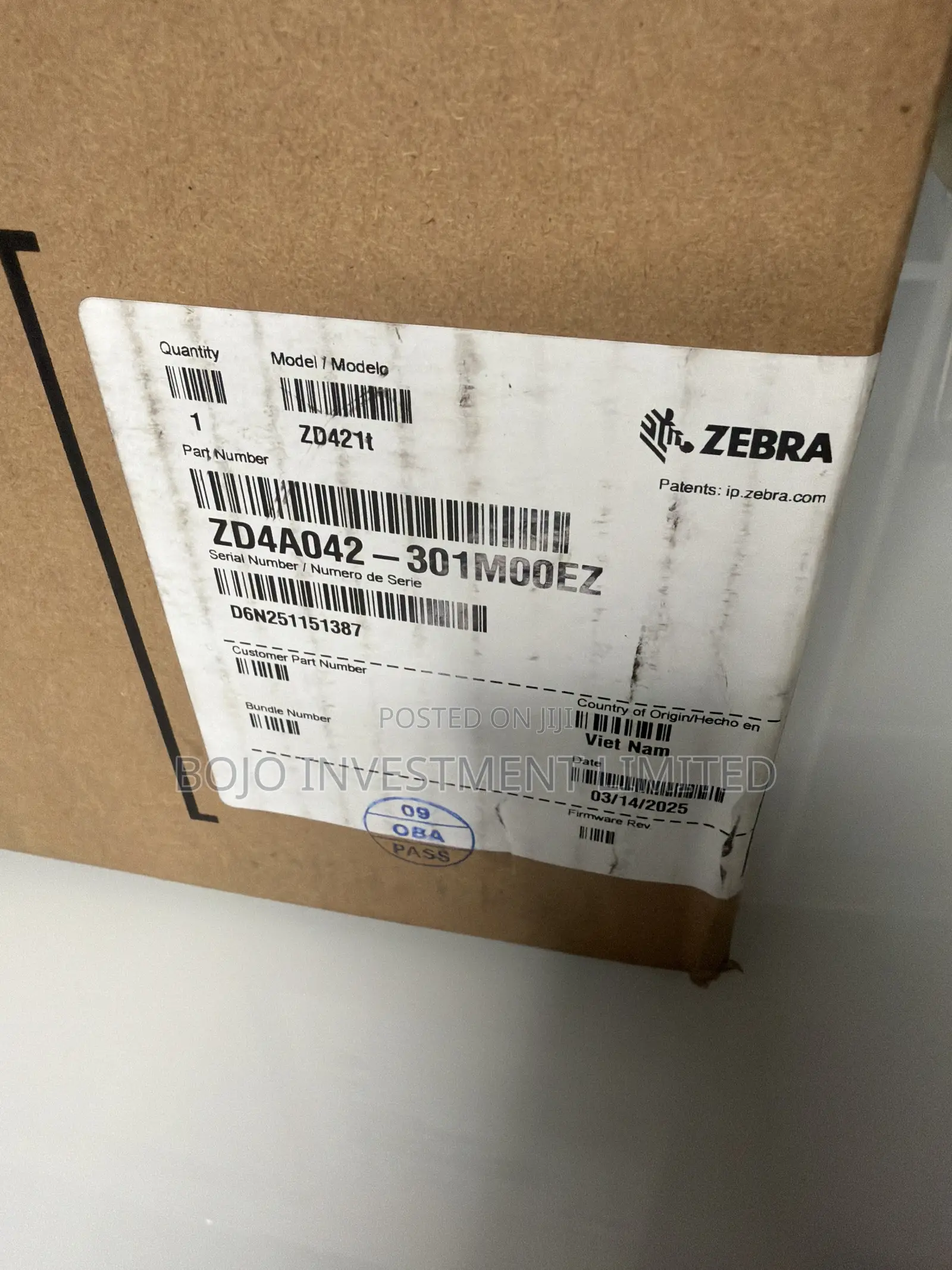 Zebra ZD620 Direct Thermal Barcode Label Printer USB LAN Bluetooth