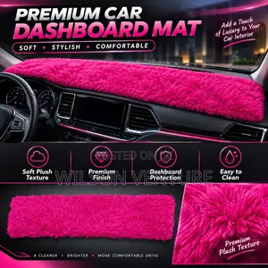 Fluffy Car Dashboard Mat Pink