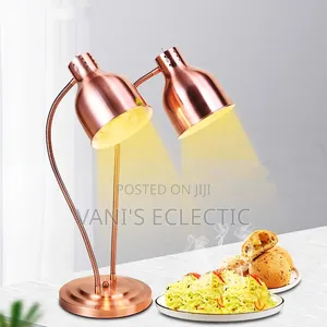 Premium Dual-Head Food Warmer Lamp – Rose Gold (Infrared Heat Lamp)