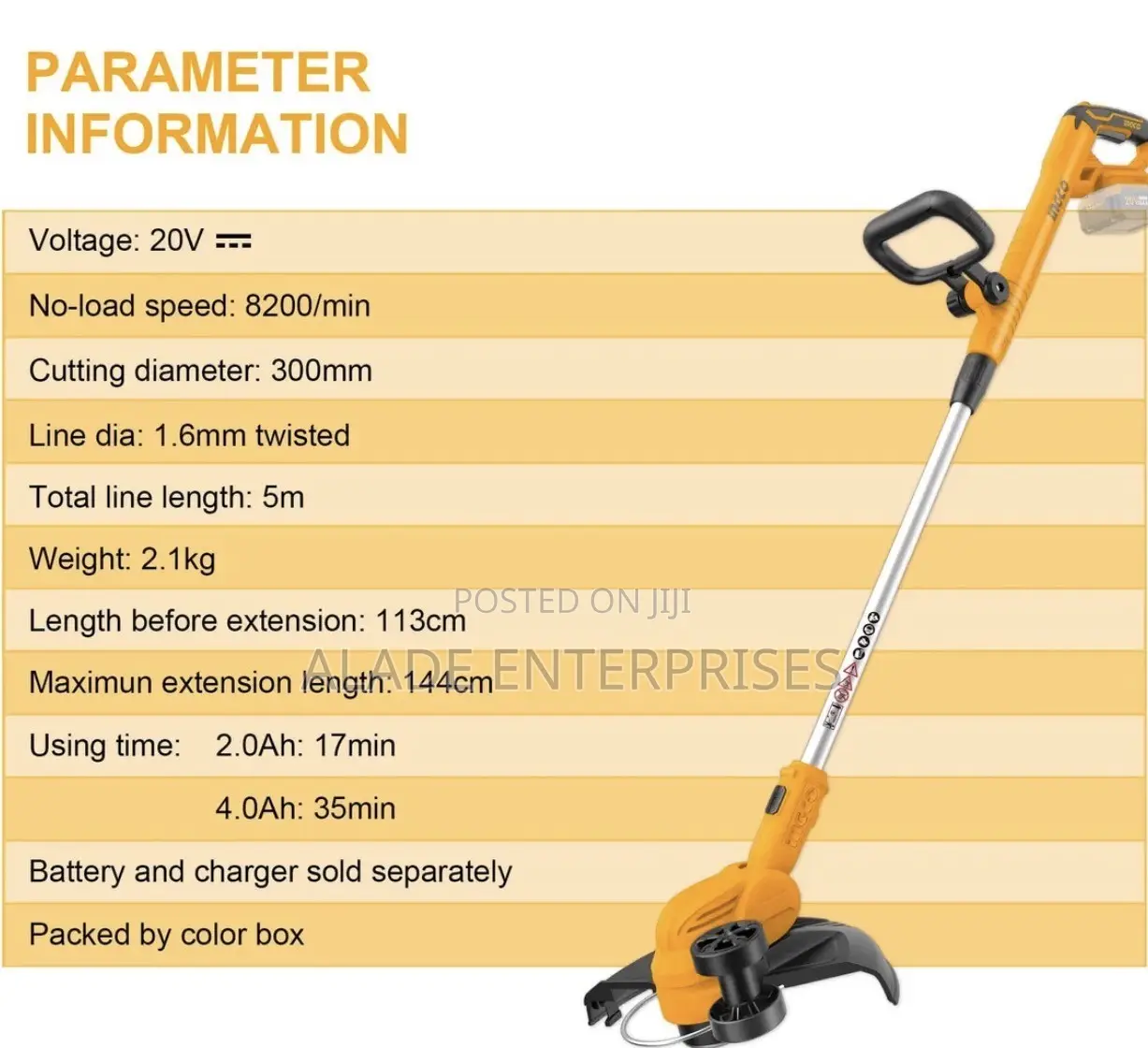 Cordless Grass Trimmer /Cutter 20v