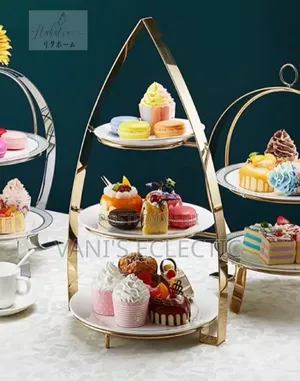 Elegant Triangle 3-Tier Dessert Stand – Rose Gold