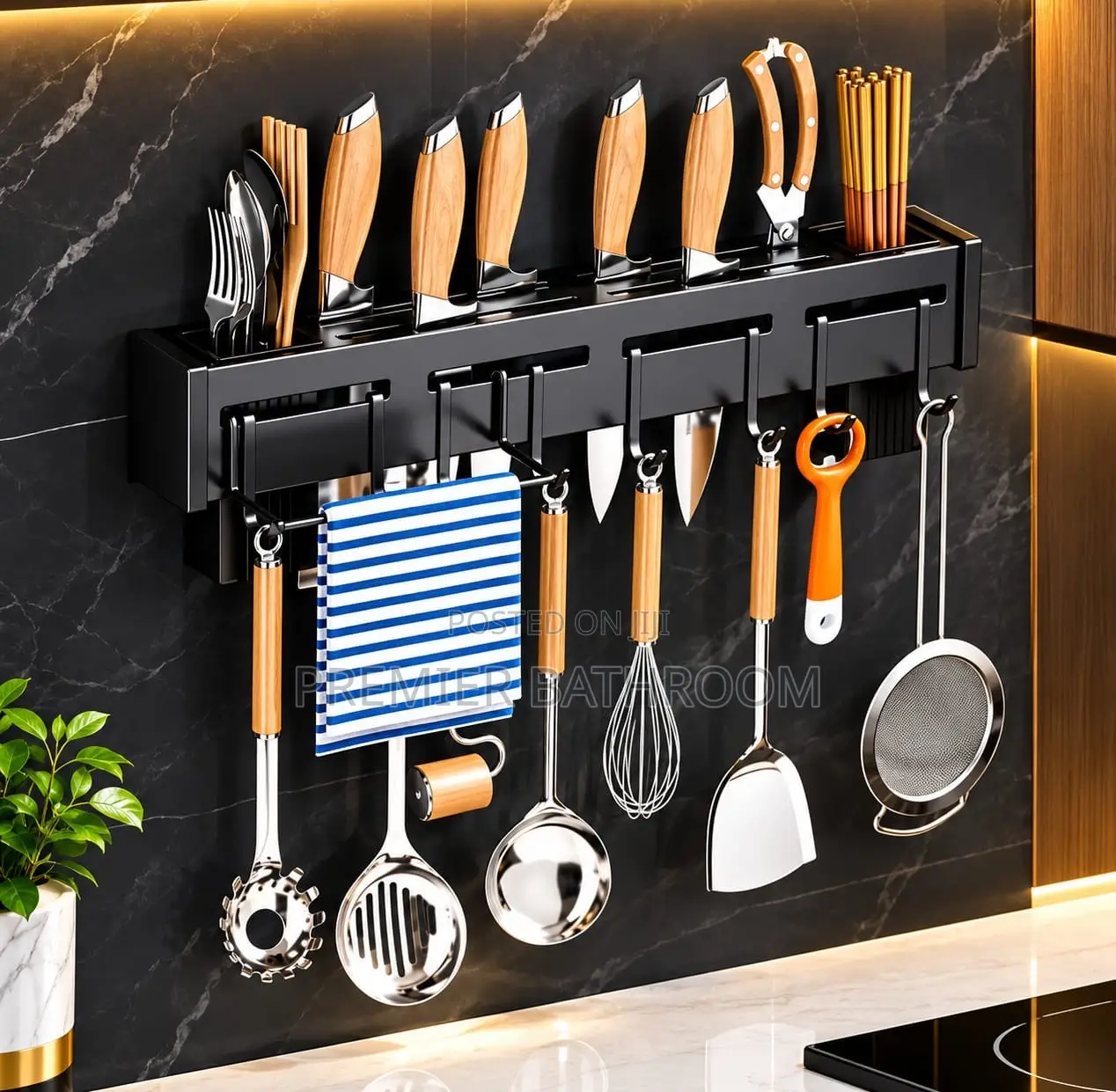 Kitchen Knife Rack Black