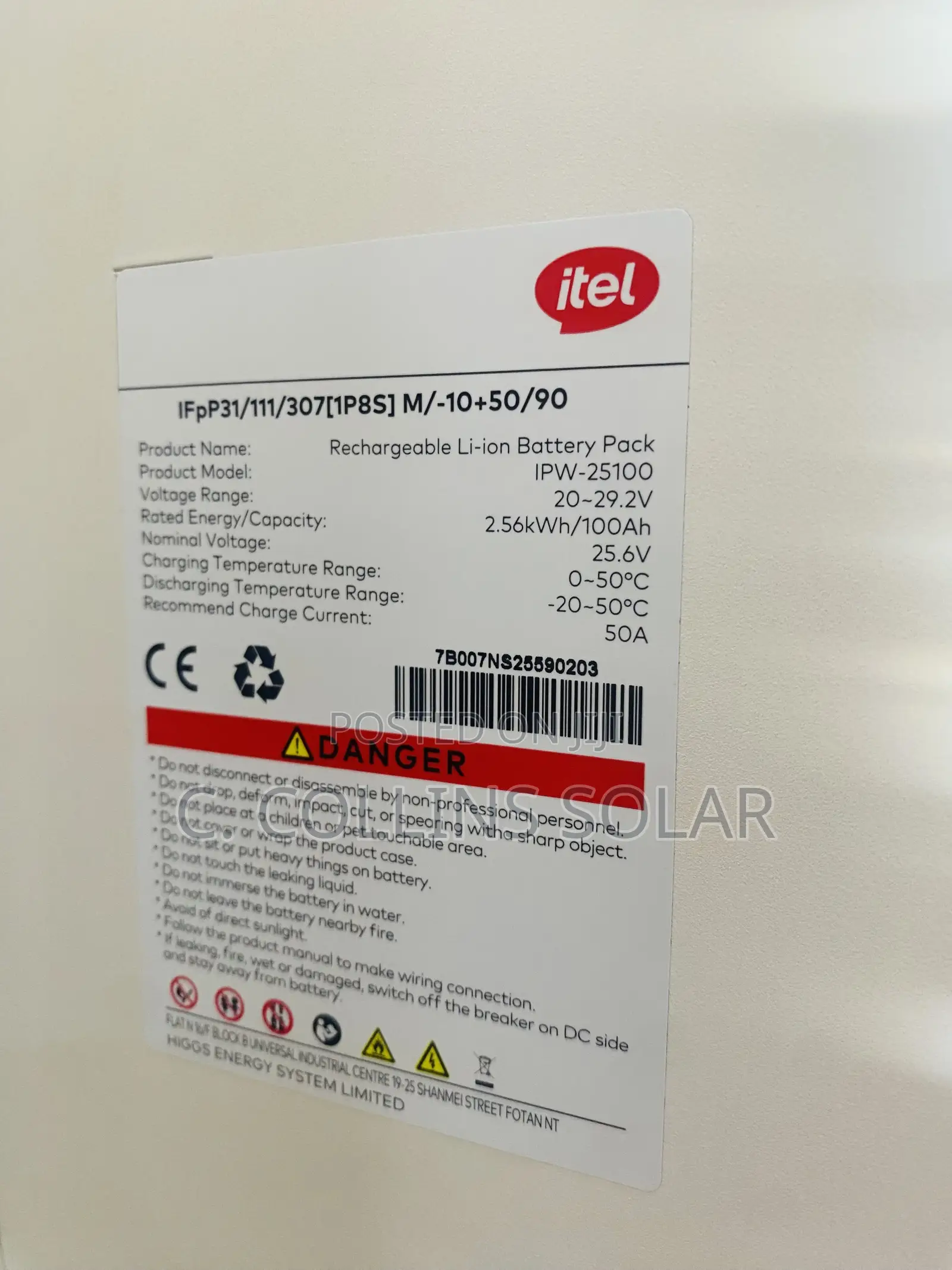 2.5kwh Itel Lithium Battery