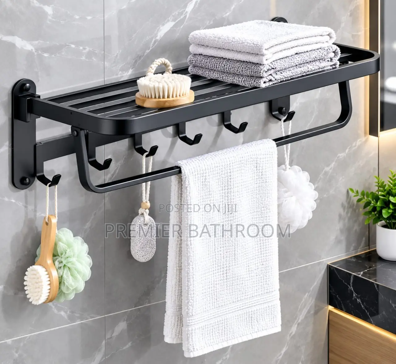Black Multiple Towel Rack