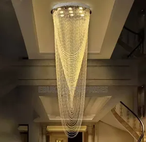 Long Drop / Staircase Chandelier — Raindrop Curtain Style.*