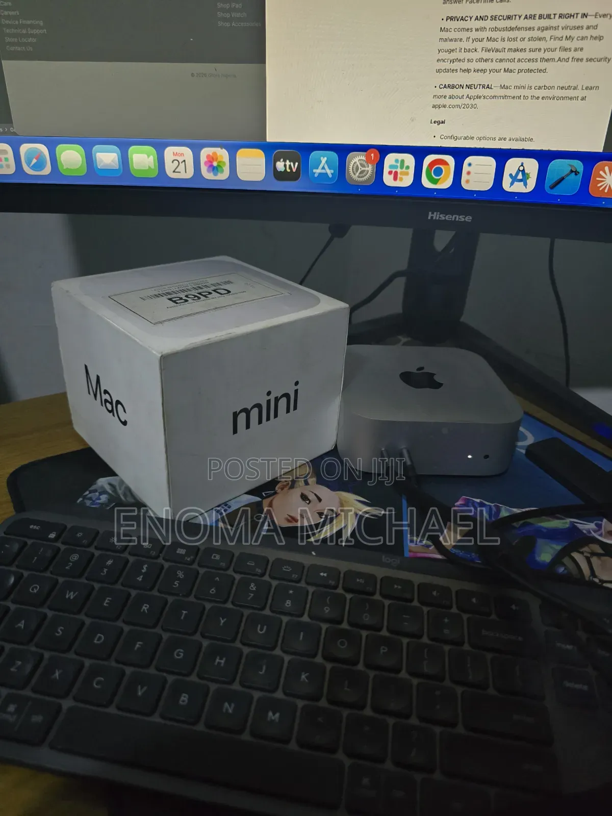 Desktop Computer Apple Mac Mini M4 16GB Apple M4 SSD 512GB