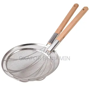 Stainless Steel Fine Strainer With Wooden Long Handle