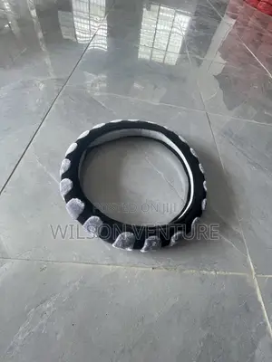 Classic Steering Wheel Cover Fluffy Black Gray