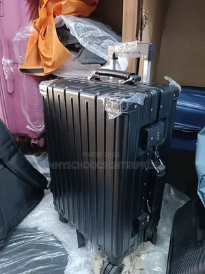 Small Black Aluminium Travelling Luggage Box With Leather Handles
