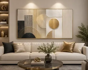 Modern Geometric Gold Circle Canvas