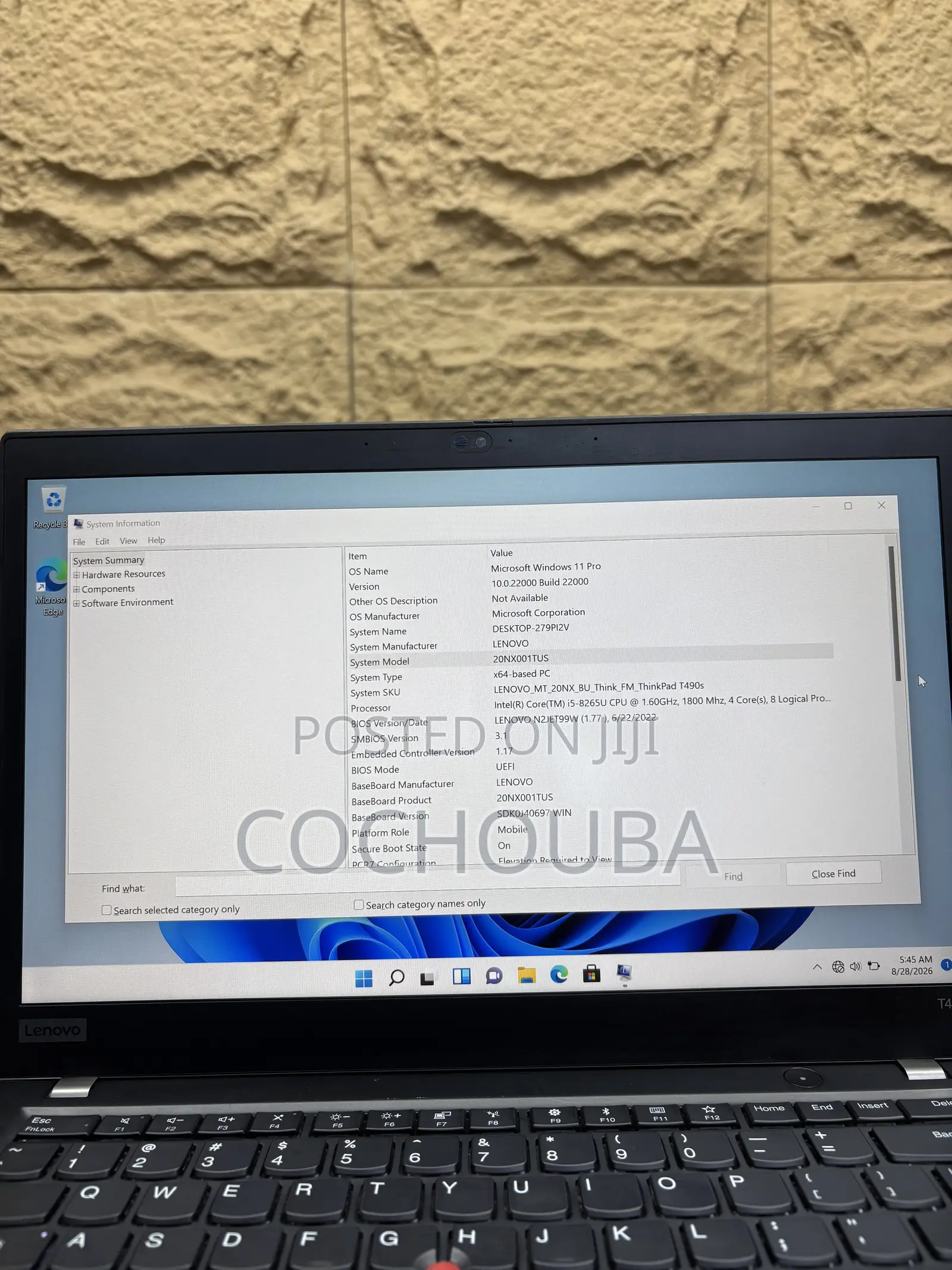 Laptop Lenovo ThinkPad T490s 16GB Intel Core i5 SSD 256GB