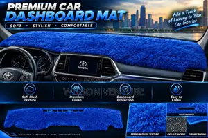 Premium Blue Fluffy Dashboard Mat