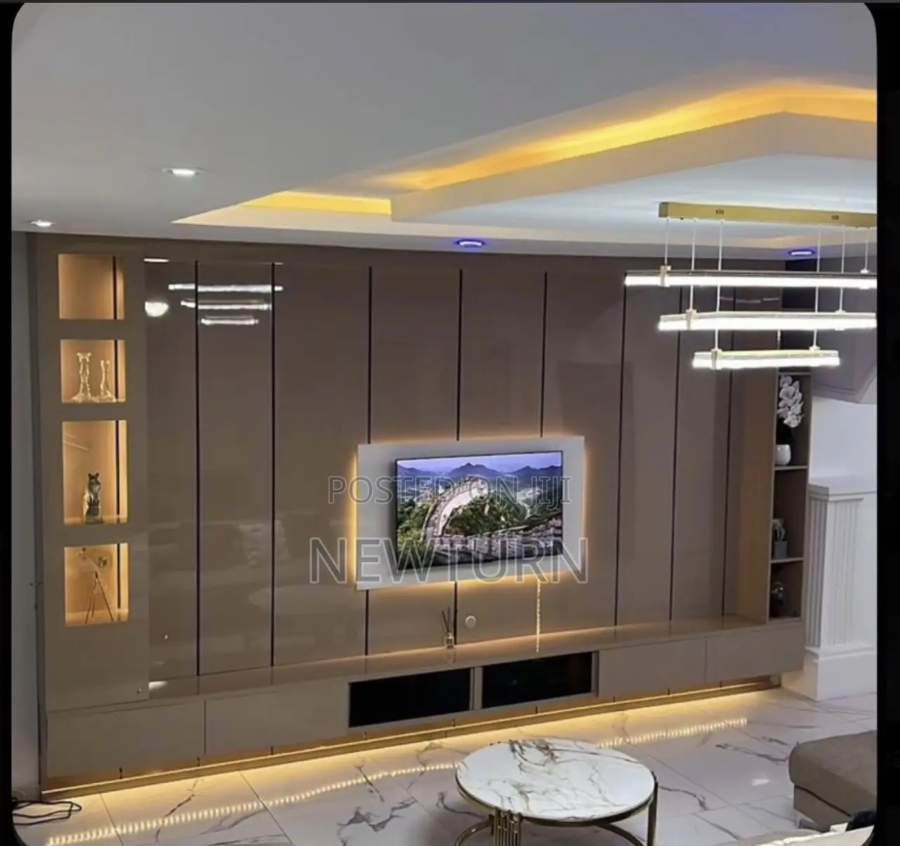 Unique Luxury TV Console With Storage.