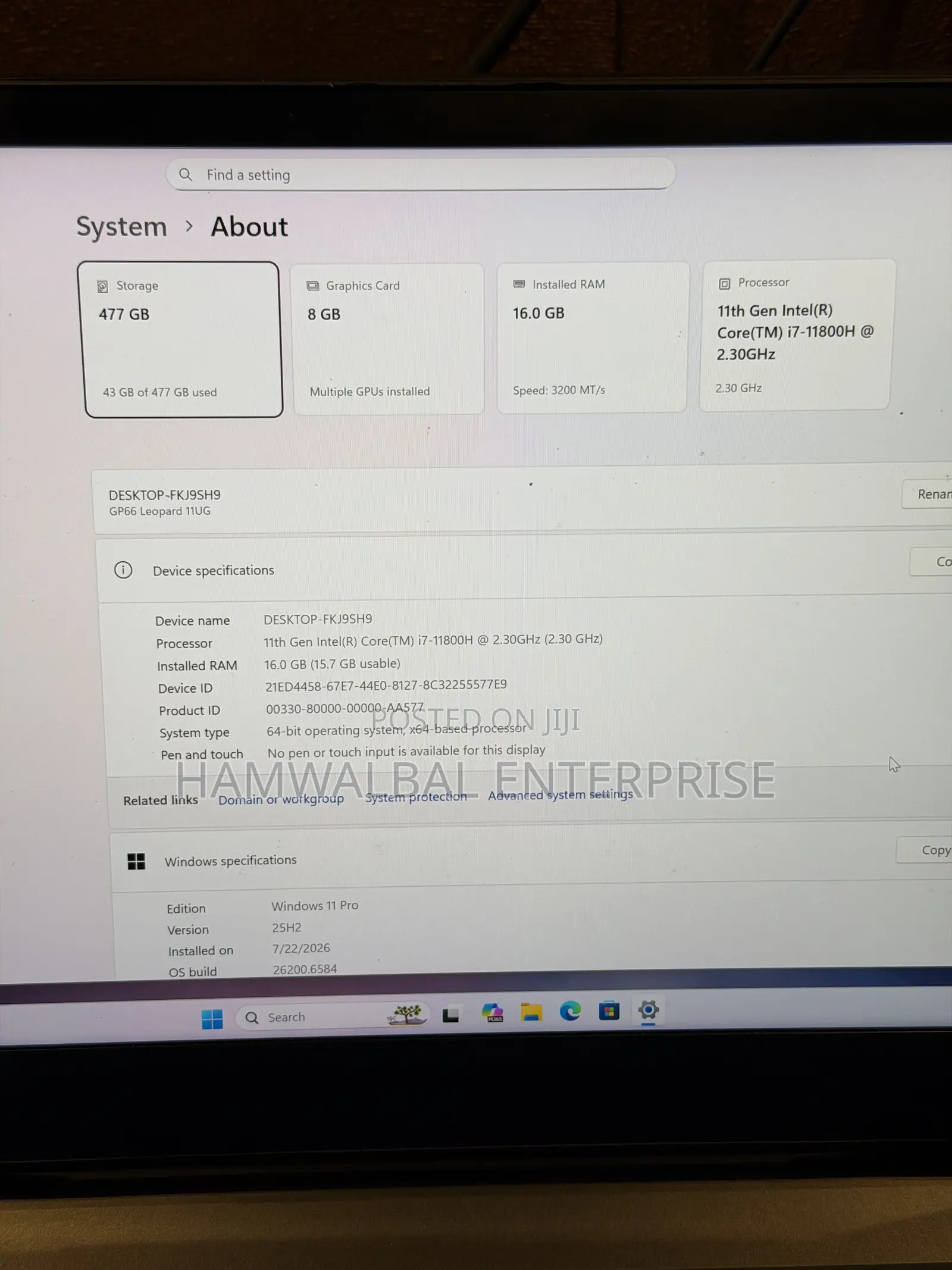 Laptop MSI GP66 LEOPARD 10UG 16GB Intel Core i7 SSD 512GB