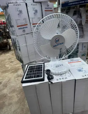 Hamtem Rechargeable Solar Desk Fan With Led Light Charging Panel