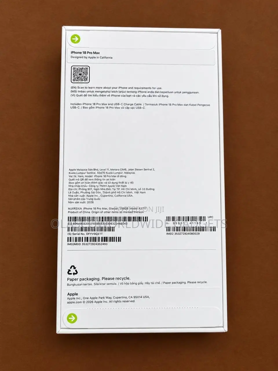 New Apple iPhone 18 Pro Max 256 GB Blue