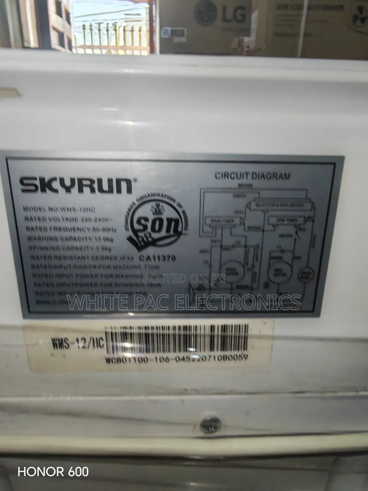 New Skyrun Semi Automatic 12Kg Top Loader ( Wash / Spin ) 2 Yrs