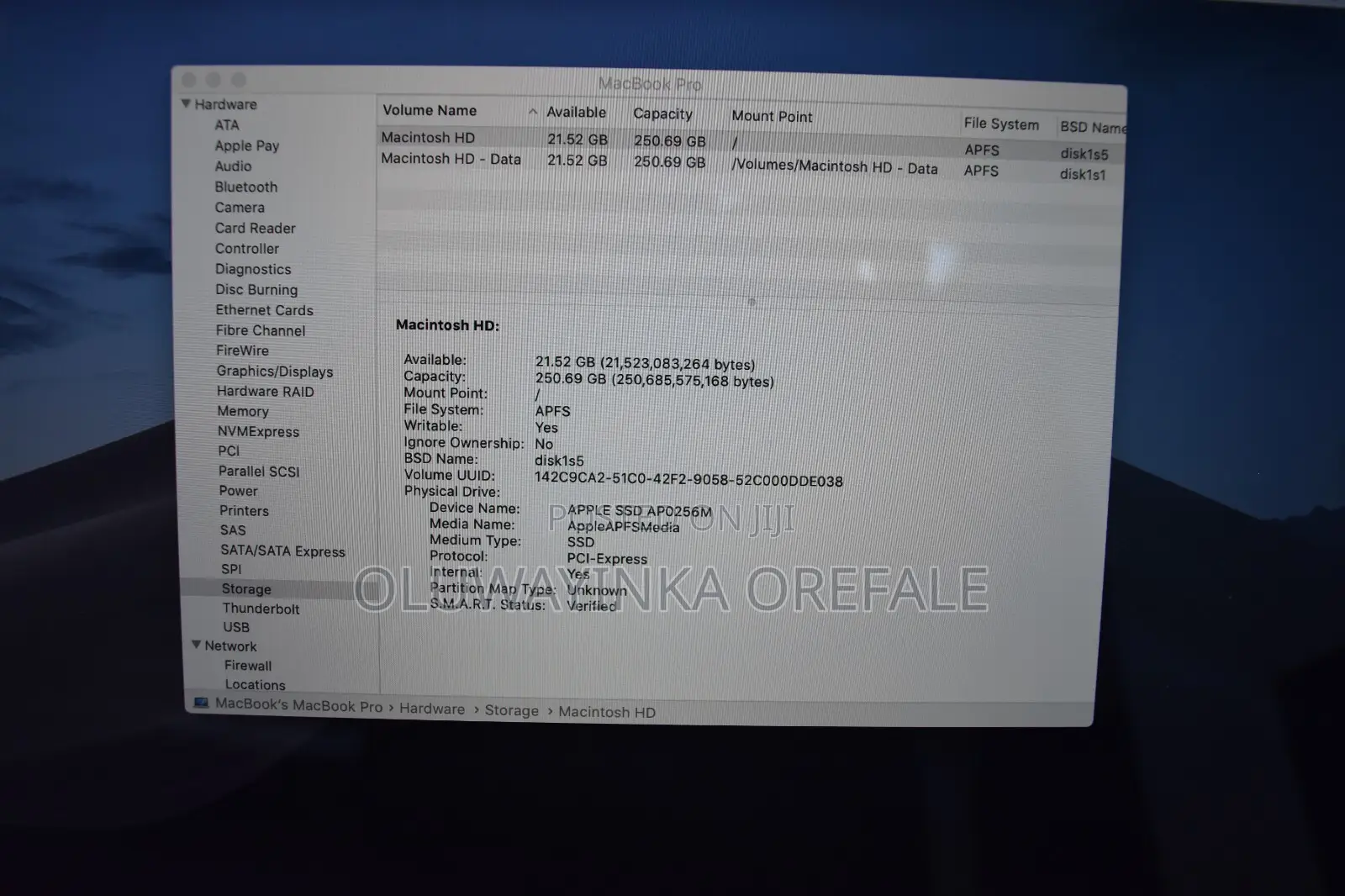 Laptop Apple MacBook Pro 2019 8GB Intel SSD 256GB