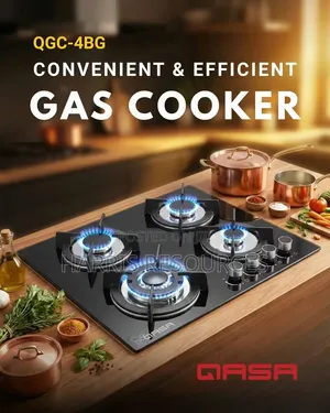 QASA 4-Burner Glass Top Gas Cooker (QGC-4BG)