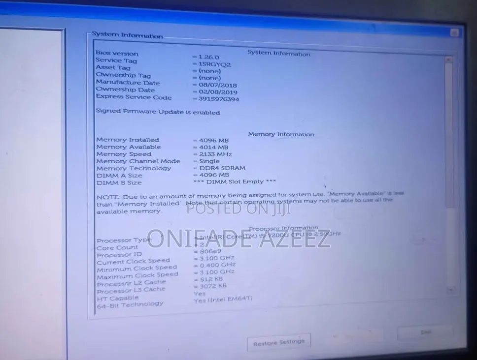 Laptop Dell Latitude 3590 4GB Intel Core i5 SSD 128GB