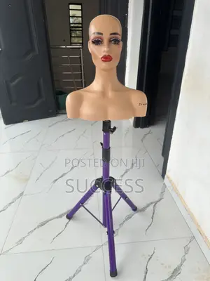 Mannequin Head and Tripod Stand Together