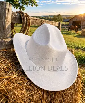 Blingz Stunning Stylish White Men's Cowboy Luxury Hat