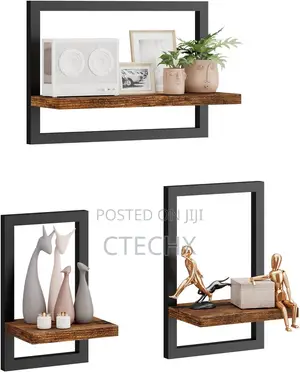 IBUYKE Floating Shelf Wall, Set of 3 Wall Hanging Shelves