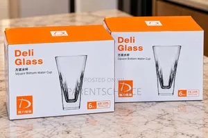 Deli Glass Square Bottom Water Cup 320ml – 6 PCS