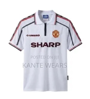 Manchester United 1998/99 Retro Jersey Sharp - White Design