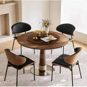 Modern Round Dining Table by 6 Chairs