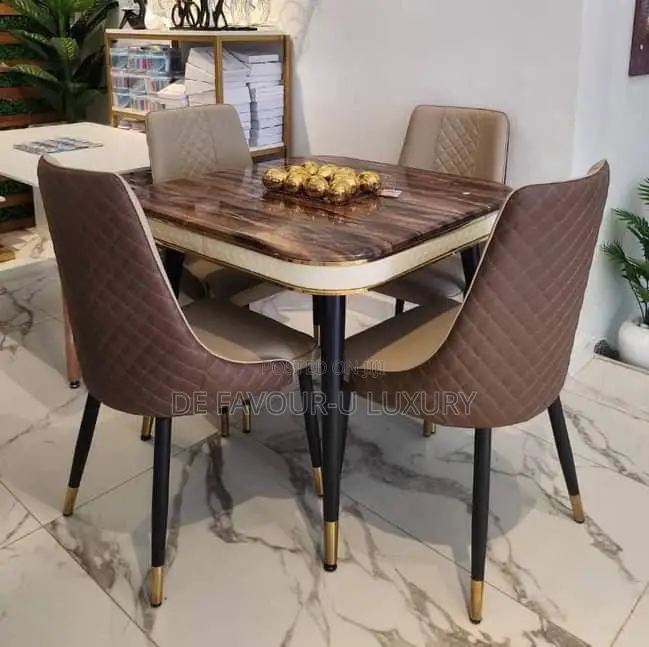 Marble Dining Table by 4 Chairs