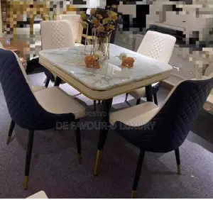 Marble Dining Table by 4 Chairs