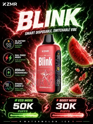 ZMR BLINK Watermelon Ice Rechargeable Disposable Vape – 50,000 Puffs