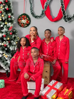 Plain Red Family Christmas Pyjamas From 1 Month to 3xl Adults Size