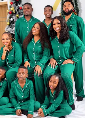 Plain Green Family Christmas Pyjamas From 1 Month to 3xl Adults Size