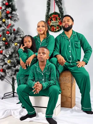 Plain Green Family Christmas Pyjamas From 1 Month to 3xl Adults Size