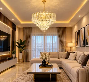 Gold Nordic Luxury Crystal Chandelier 2025 Duplex Building Home Decor