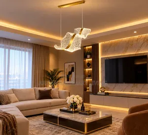 Modern Acrylic Ribbon Led Ceiling Chandelier for Living Dining Room