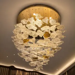 Luxury Textured Crystal Leaf Waterfall Chandelier (800mm)