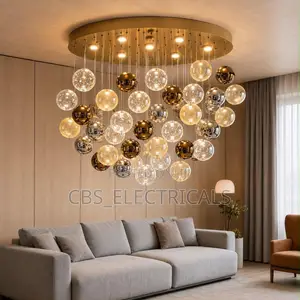 Luxury Floating Mixed Glass Bubble Globe Chandelier (800mm)
