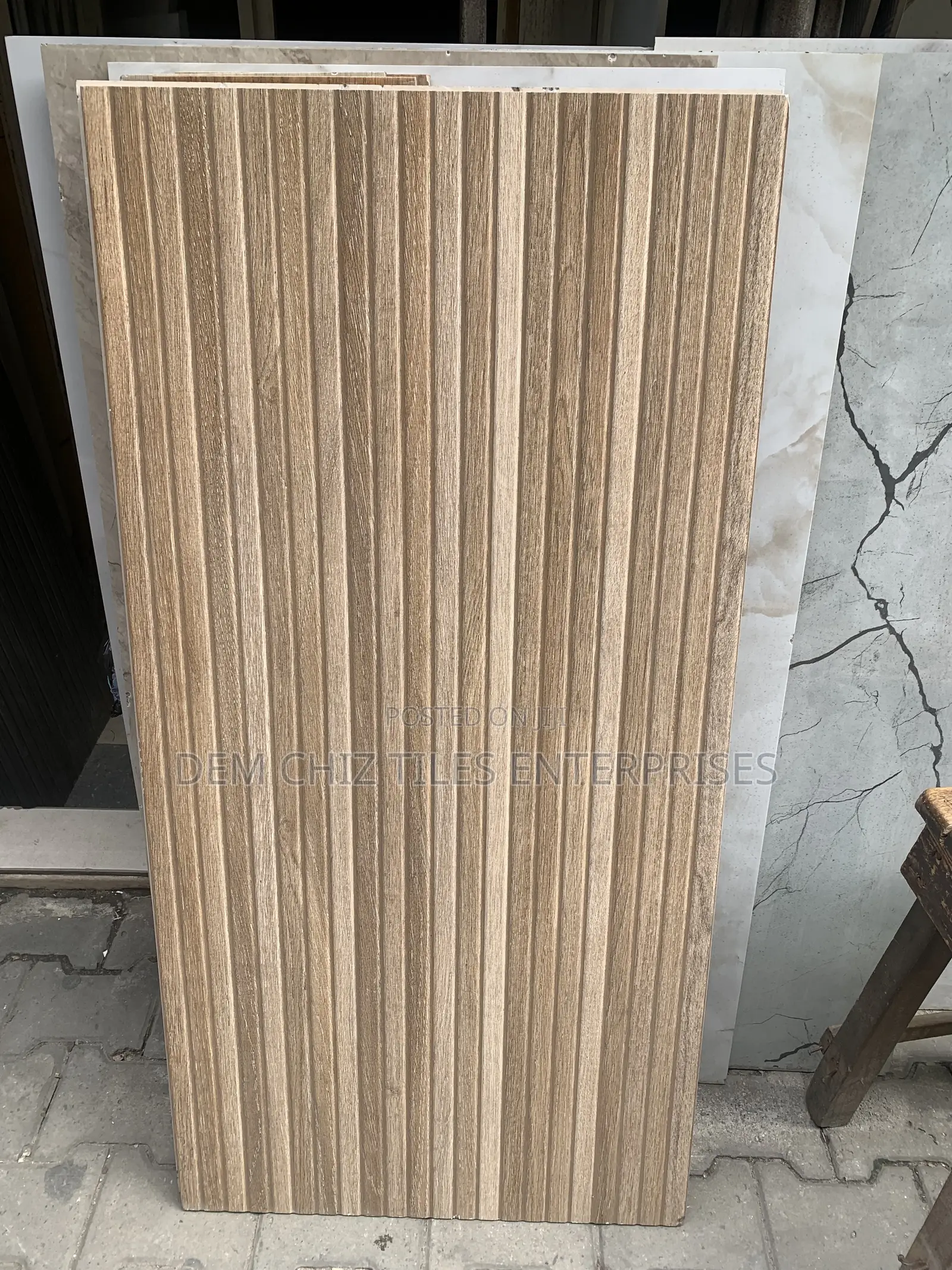 Patterned Flamed Wooden Tiles Spanish