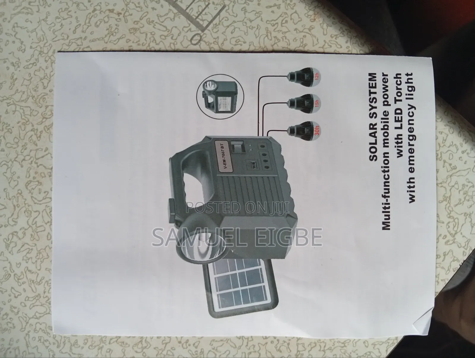 Solar System Multifunction Mobile LED Touch With Emergency Light