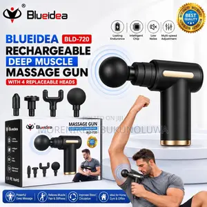 Blueidea Rechargeable Deep Muscle Massage Gun With 4 Replaceable Heads
