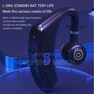 Business Bluetooth Earpiece With LED Battery Display - Single Ear Hook