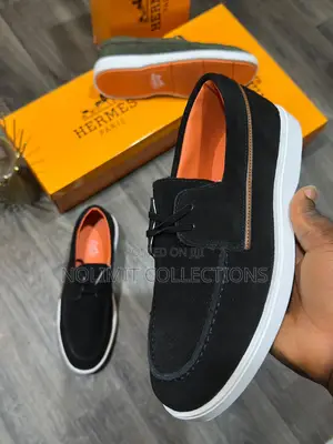 Hermes Suede Lace Shoes With Thick White Soles
