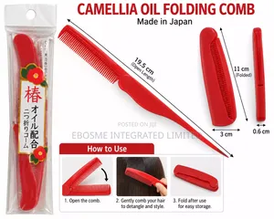 Japanese Camellia Oil Folding Hair Comb With Pointed Tail