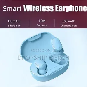 A6S Wireless Earbuds - Bluetooth 5.0 - With Charging Case - Blue